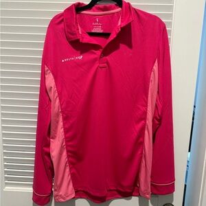 Delta Centennial Year 2025 BCRF Long Sleeve Pink Polo - Size: L